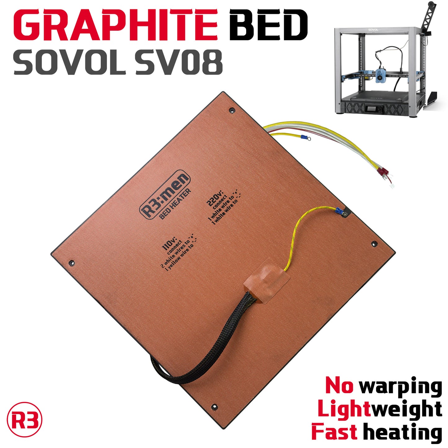 Graphite Heated Bed For Sovol SV08