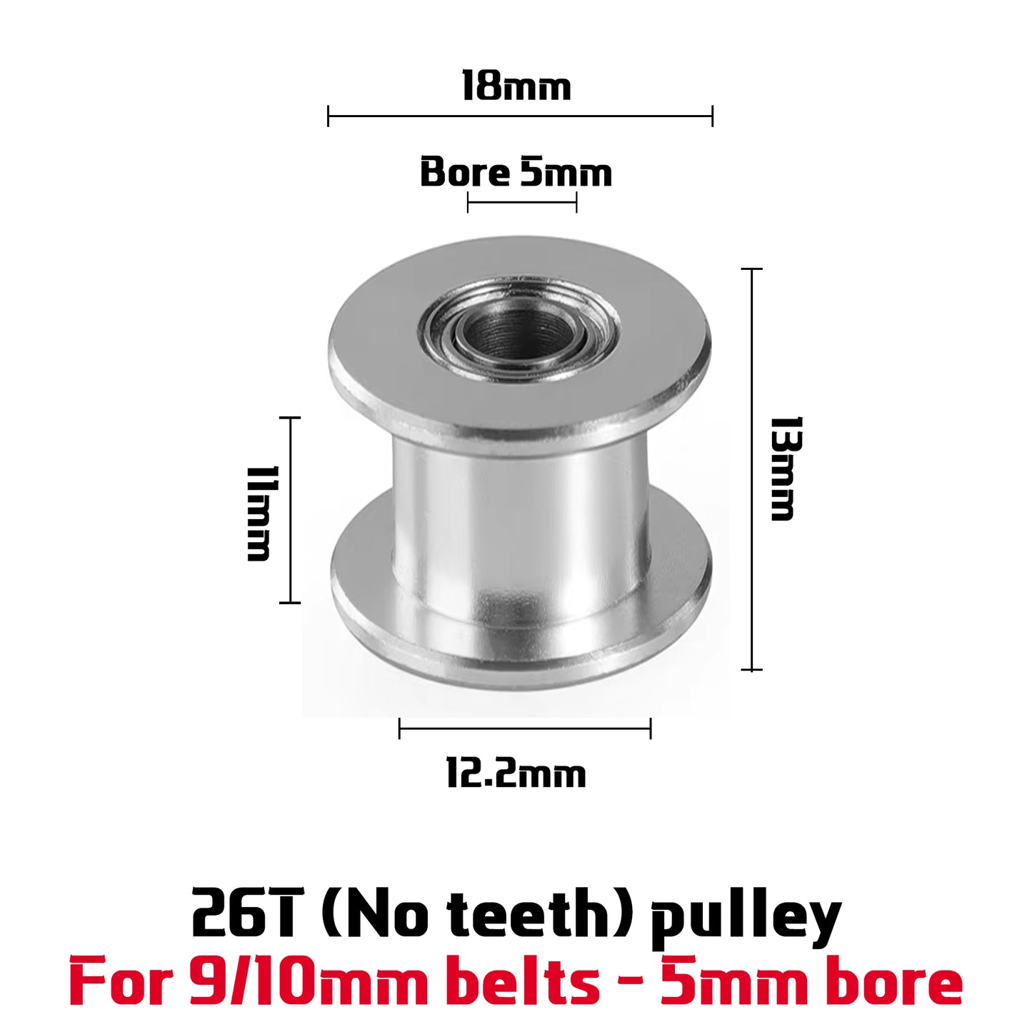 1.5GT 21 / 26 Teeth Pulley For 6mm 9mm Timing Belt For 3D Printers
