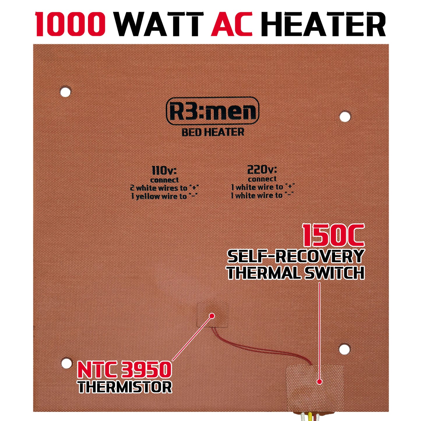 1000W AC Bed Heater For Creality K1 Max
