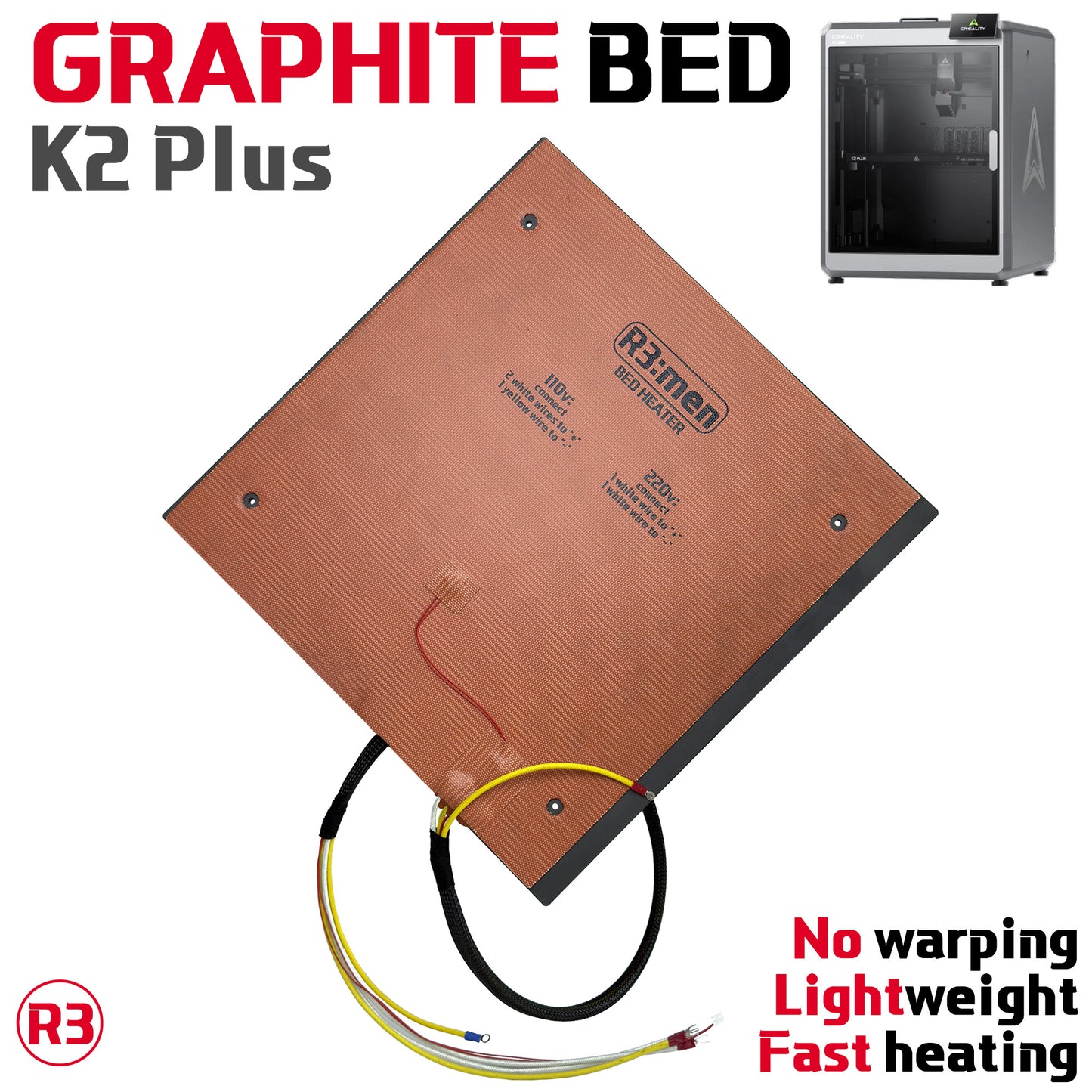 Graphite Heated Bed For Creality K2 Plus