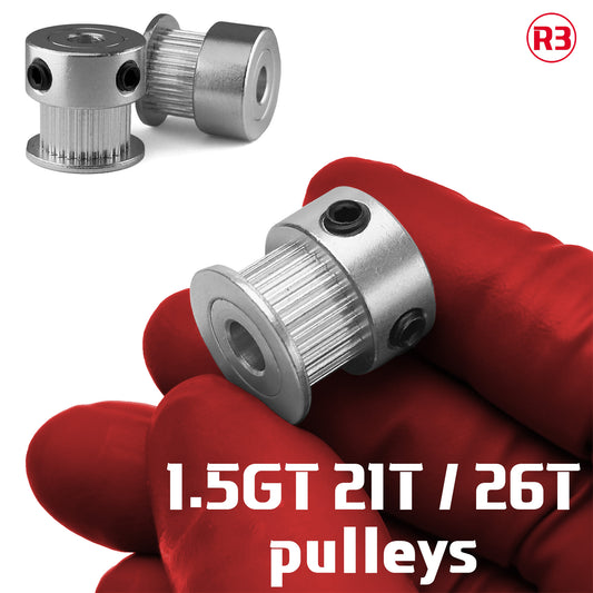 1.5GT 21 / 26 Teeth Pulley For 6mm 9mm Timing Belt For 3D Printers